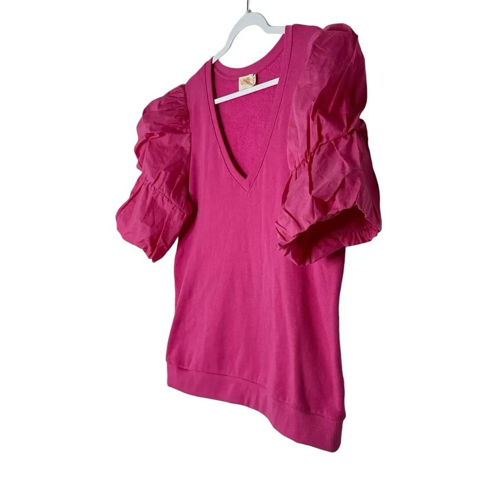 NATION LTD Blouse Women XXL Pink Top Plus Modern Corpcore‎ Cozy Outdoor Soft